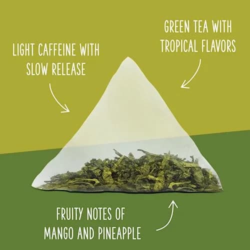 Two Leaves and a Bud Organic Tropical Green Tea, Whole Leaf Sencha Green Tea, 15 Count (Pack of 2) | Refreshing tropical flavor, versatile & hydrating thumbnail 2