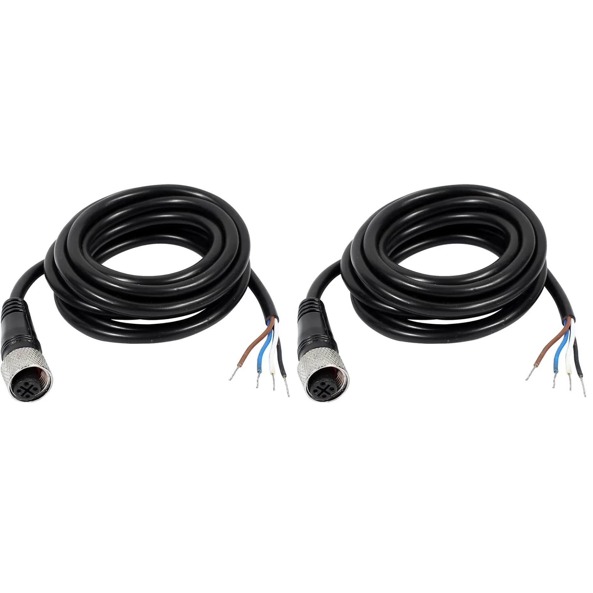 uxcell M12 Female Straight 4 Pin Connector Aviation Socket Electrical Cable 2m (Pack of 2) | 2 Meter Length — 2 Meter