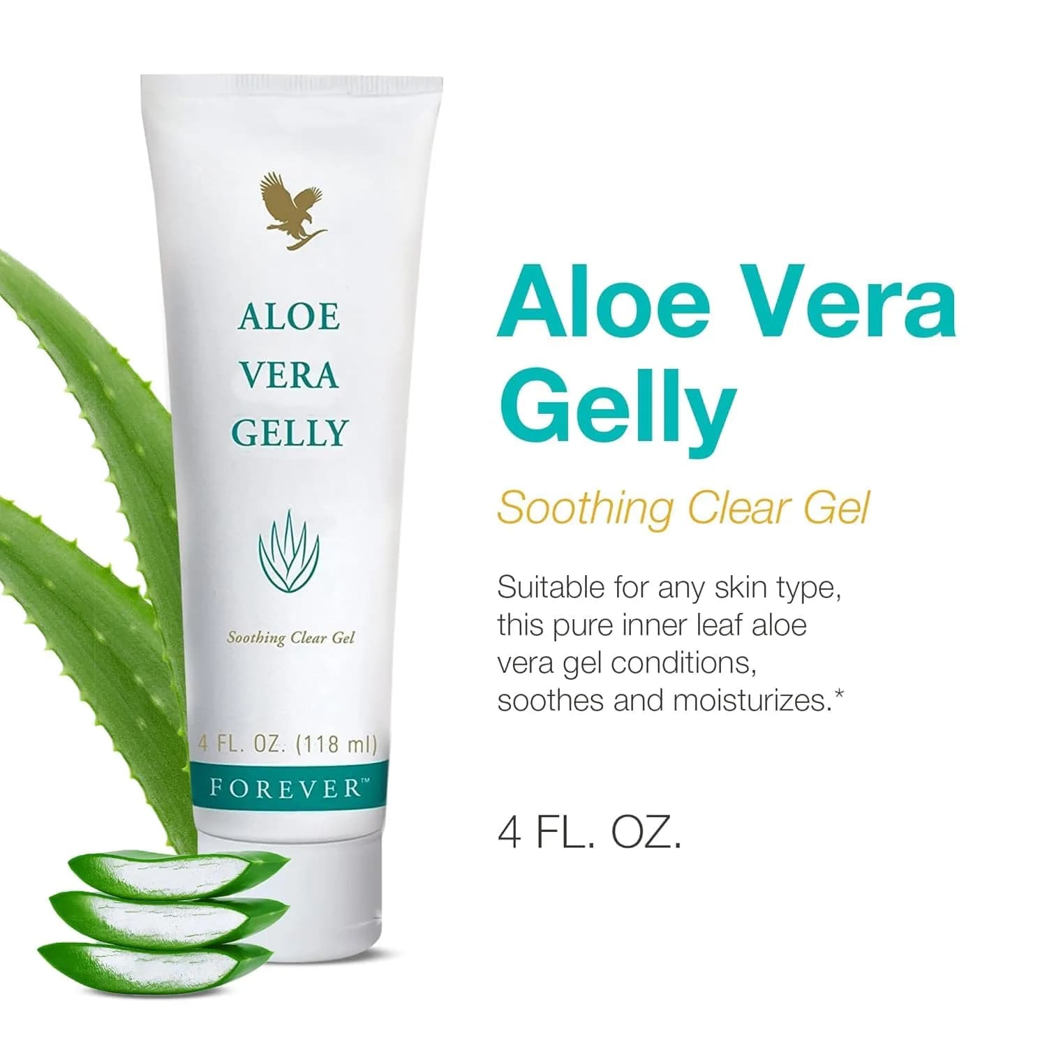 Forever Living Aloe Vera Gelly 236ml (8 fl oz) | Pure Soothing & Moisturizing Gel for All Skin Types - view 2