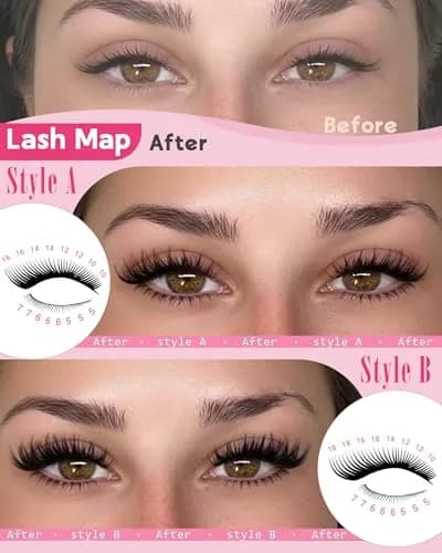 Goddvenus Natural False Eyelash Clusters Kit C Curl | 260 Count DIY Wispy thumbnail 6
