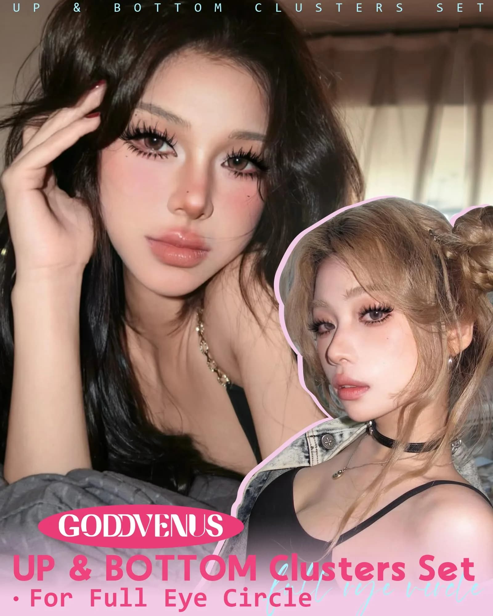 Goddvenus Natural False Eyelash Clusters Kit C Curl | 260 Count DIY Wispy - view 2