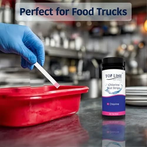TOP LINE TEST STRIPS 200 Chlorine Test Strips for Food Service 0-500 ppm (Pack of 2) thumbnail 6
