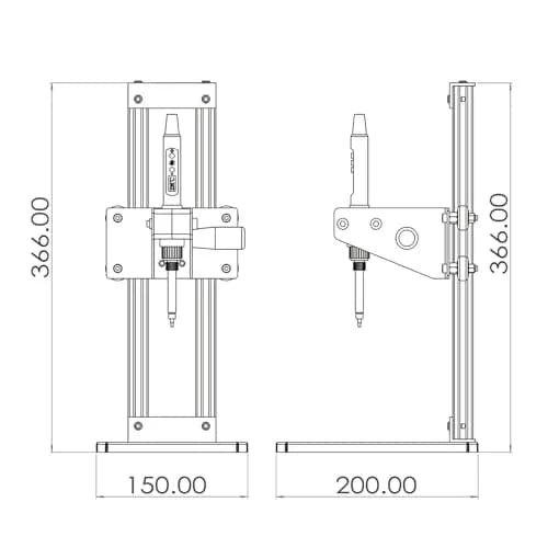 3DZWMAN Vertical Heat Set Insert Tool Press with 380PCS M2-M8 Brass Metric Knurled Inserts & 60W Soldering Iron | 210mm Insertion Height thumbnail 7