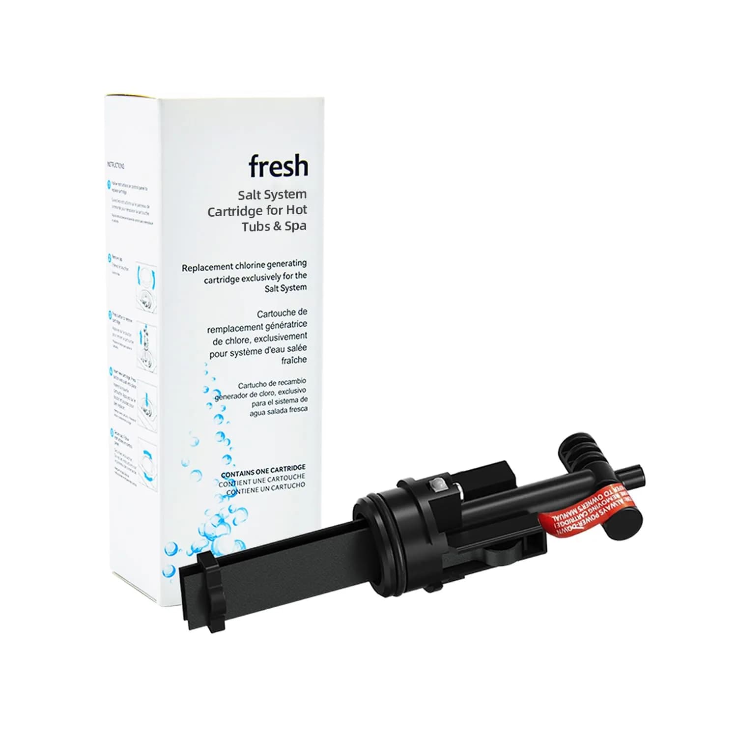 Virellionixis Salt Water Chlorination System Cartridge Replacement for Spas & Hot Tubs 2.9 in (7.37 cm) | Gentle, Soft Fresh Water for Dry Eyes & Itchy Skin