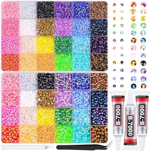 TINKRSTUFF Jelly Rhinestones for Bedazzling 38500Pcs 3mm & 5mm Multicolor Resin Gems | Sparkle & Shine DIY Crafts thumbnail 1