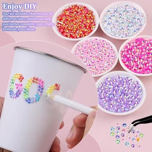 TINKRSTUFF Jelly Rhinestones for Bedazzling 38500Pcs 3mm & 5mm Multicolor Resin Gems | Sparkle & Shine DIY Crafts thumbnail 3