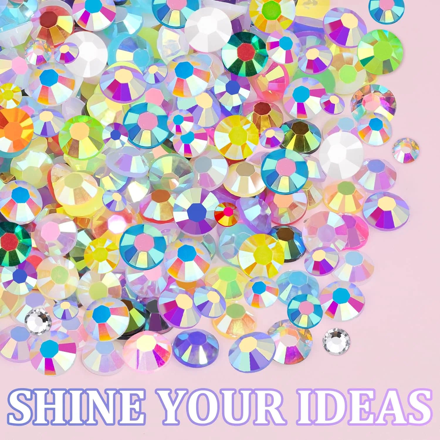 TINKRSTUFF Jelly Rhinestones for Nail Art & Crafts, 40000 Pcs 3-5mm Multicolor Resin Gems with B7000 Glue | Vibrant AB Finish - view 7