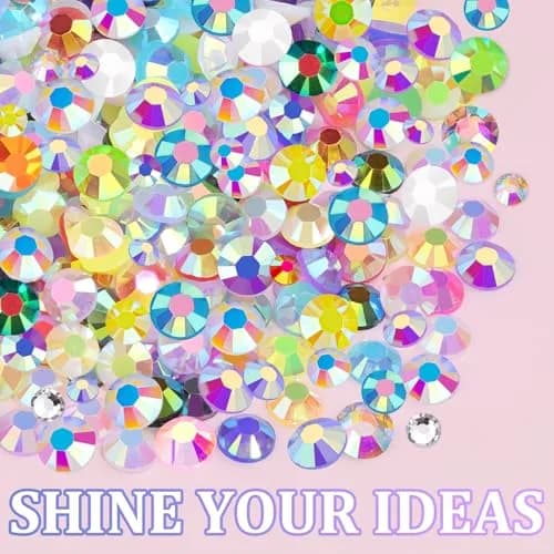 TINKRSTUFF Jelly Rhinestones for Nail Art & Crafts, 40000 Pcs 3-5mm Multicolor Resin Gems with B7000 Glue | Vibrant AB Finish thumbnail 7