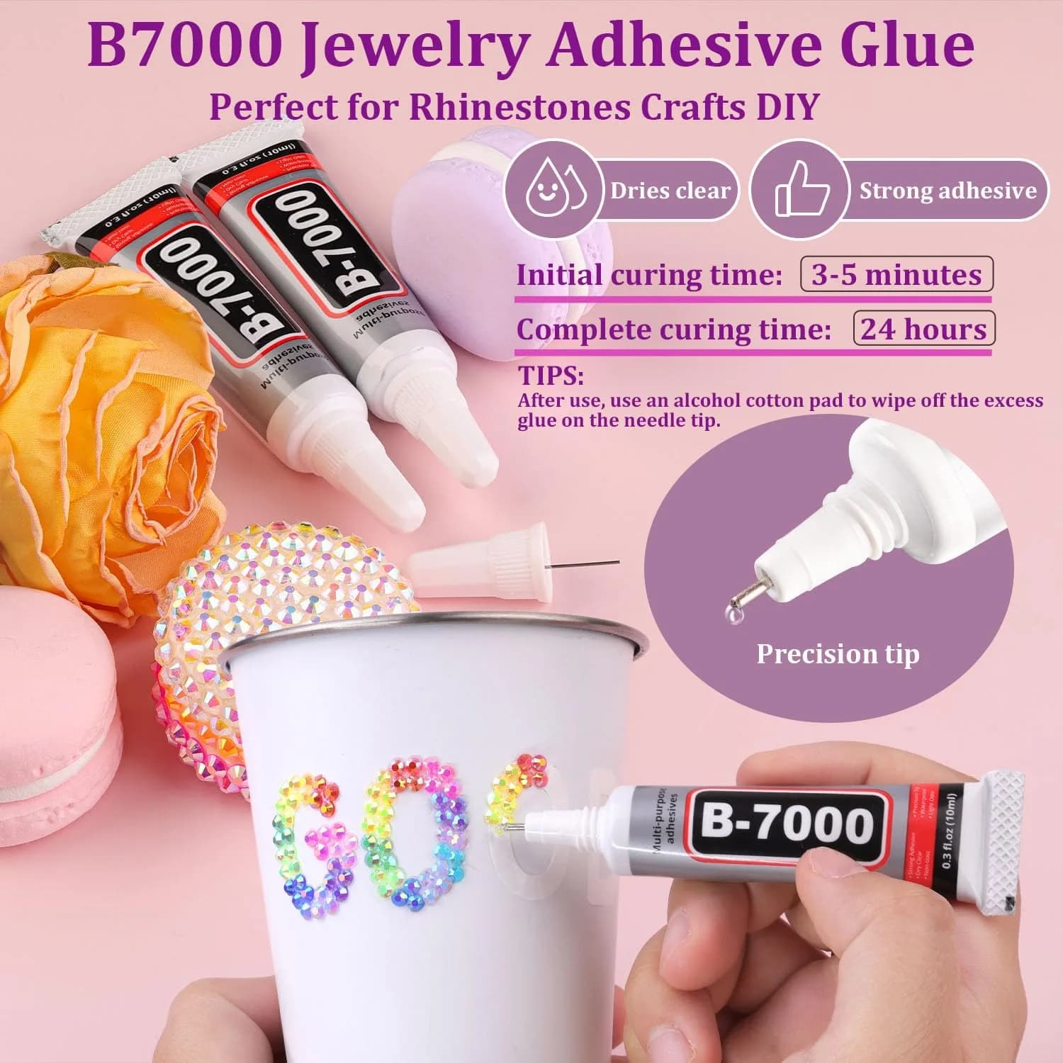 TINKRSTUFF Jelly Rhinestones for Nail Art & Crafts, 40000 Pcs 3-5mm Multicolor Resin Gems with B7000 Glue | Vibrant AB Finish - view 3