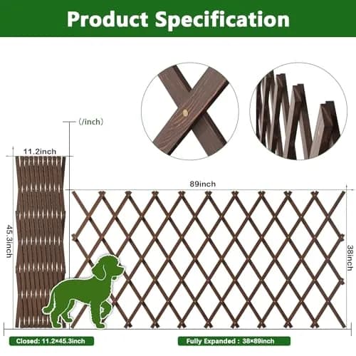 Tilinyan & one Expandable Garden Trellis 4 PCS | 114.9 cm (45.2") L x 27.9 cm (11") W thumbnail 2