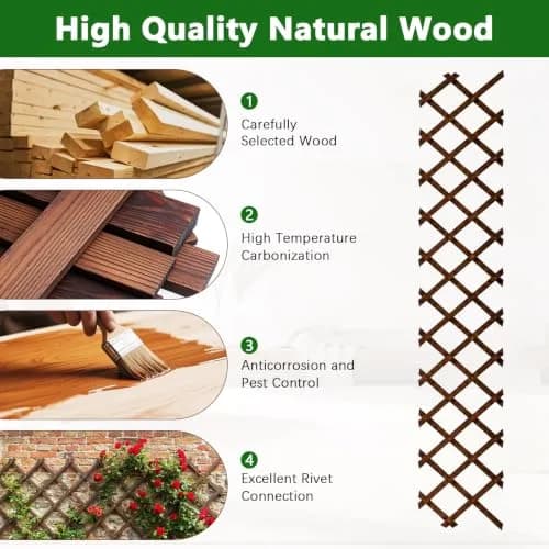 Tilinyan & one Expandable Garden Trellis 13" x 68" (4 PCS) | Climbing Plant Support Structure for Outdoor Vines thumbnail 9