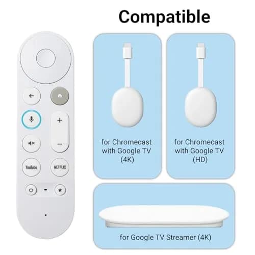 ARCSTILL Google TV Streamer 4K Voice Remote | Compatible with Chromecast Google TV, Long Range, Fast Response thumbnail 4