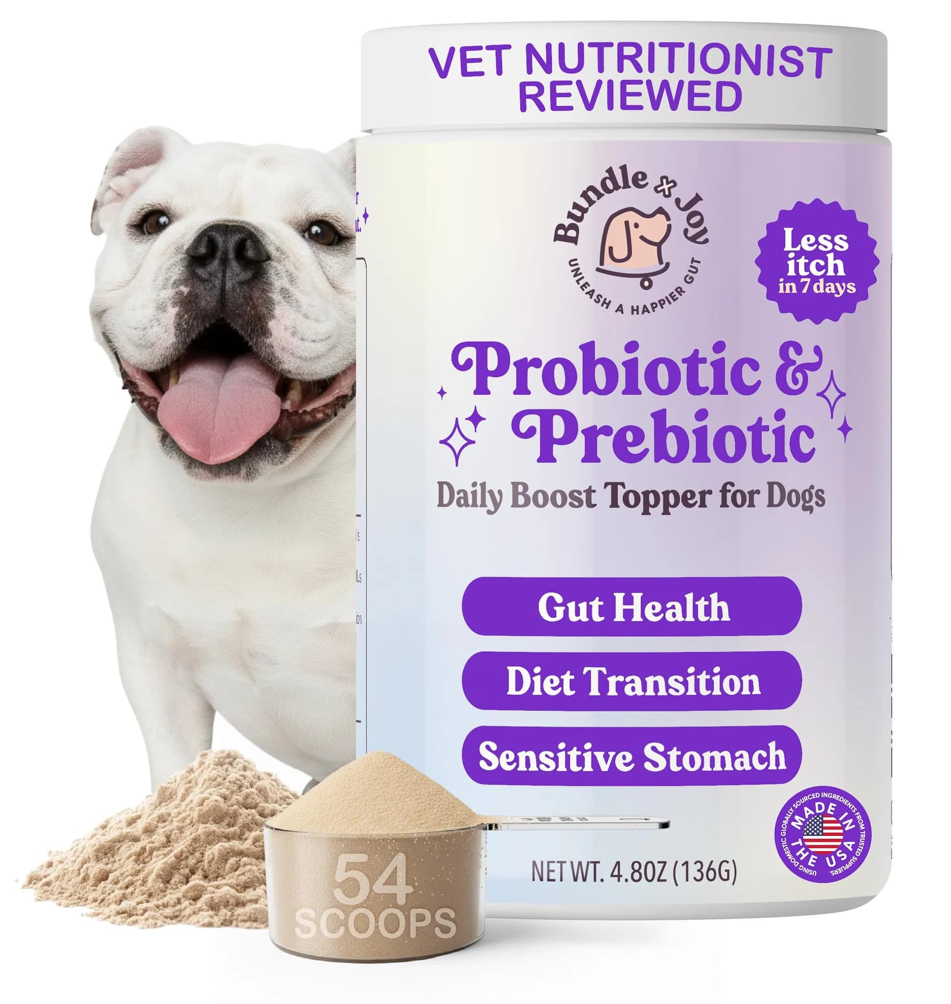 Bundle x Joy Probiotic Powder for Dogs 6 Billion CFU | Gut & Immune Support in USA (70-120 chars)