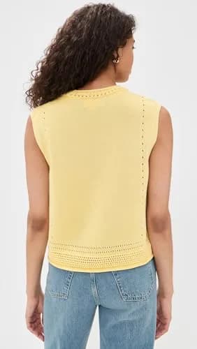Velvet by Graham & Spencer Vanny Novelty Pima Cotton Sweater Top, Butter, Small | Lightweight, Regular Fit, Cotton thumbnail 4