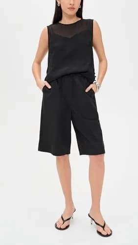 Velvet Women's Tomoko Shorts, Black, XS | Lightweight Poplin, High Rise, On-seam Pockets thumbnail 2