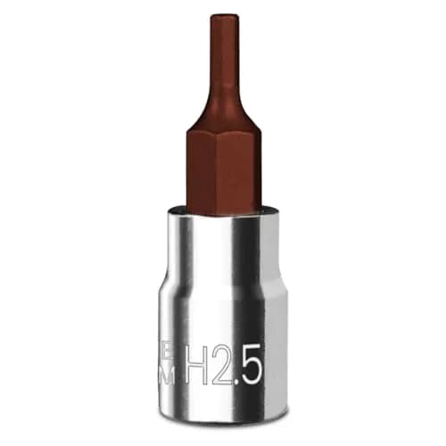 BLACKROBOT 2.5 mm Hex Bit Socket, 1/4 Inch Drive H2.5 Allen Key Socket, Metric, Full Polished, S2 Steel Head | Precision Insertion thumbnail 1