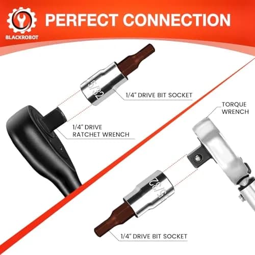 BLACKROBOT 5/32 inch Hex Bit Socket 1/4 Inch Drive SAE S2 Steel | Precision Fit for Automotive Repair thumbnail 5