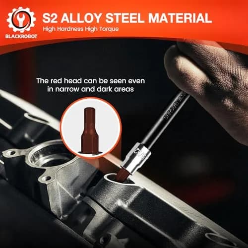 BLACKROBOT 5/32 inch Hex Bit Socket 1/4 Inch Drive SAE S2 Steel | Precision Fit for Automotive Repair thumbnail 6