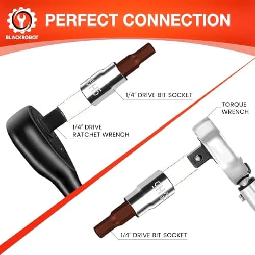 BLACKROBOT 5 mm Hex Bit Socket, 1/4 Inch Drive H5 Allen Key Socket, S2 Steel Head | Precision Fit for Motorcycles & Cars thumbnail 5