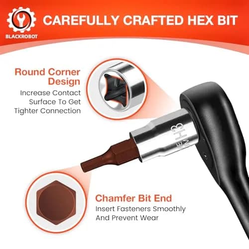 BLACKROBOT 3 mm Hex Bit Socket, 1/4 Inch Drive H3 Allen Key Socket, S2 Steel Head | Metric Precision Fit thumbnail 4