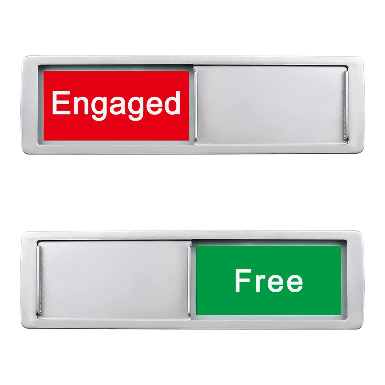 LoYinLo Free Engaged-Silver Slider Sign 18cm x 5cm | Clear Privacy Indicator for Offices and Homes - main product image