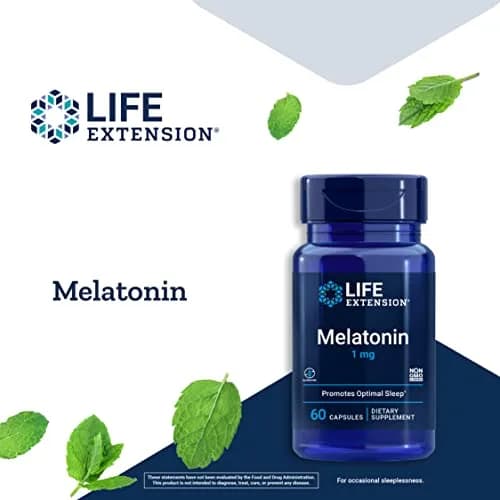 Life Extension Melatonin 1 mg Capsules | Restful Night Sleep Support thumbnail 4