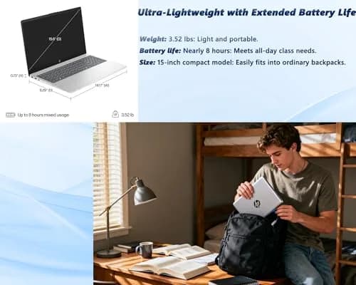 HP 15.6" Touchscreen Laptop for Students, Intel Core i3, 16GB RAM | 512GB SSD, Lightweight, Long Battery Life thumbnail 4
