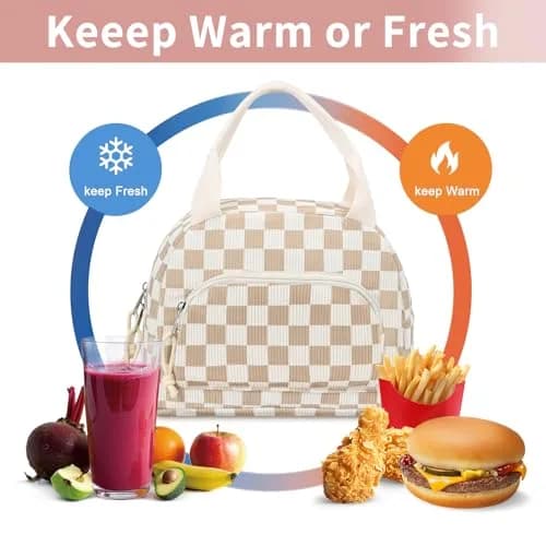 OYLOLA Lunch Bag Women Insulated Small Cooler for Work & Travel | Leakproof Corduroy thumbnail 4