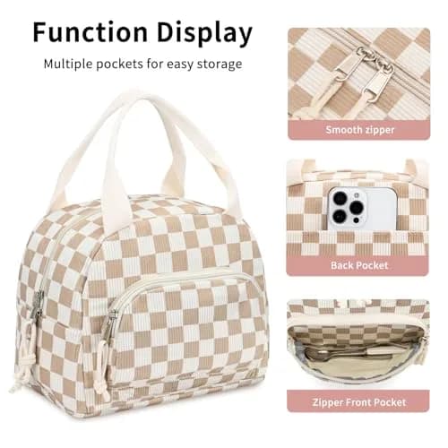 OYLOLA Lunch Bag Women Insulated Small Cooler for Work & Travel | Leakproof Corduroy thumbnail 6