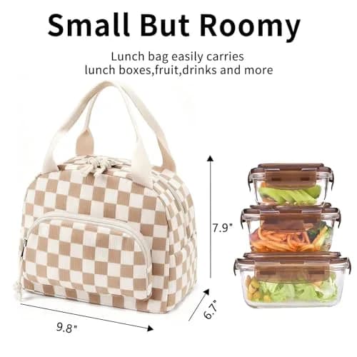 OYLOLA Lunch Bag Women Insulated Small Cooler for Work & Travel | Leakproof Corduroy thumbnail 3