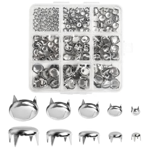 SBYURE 300 Pieces Round Dome Studs 5 Sizes Silver | Versatile Leathercraft Accessories for DIY & Clothing thumbnail 1