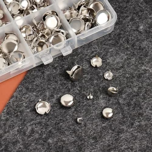 SBYURE 300 Pieces Round Dome Studs 5 Sizes Silver | Versatile Leathercraft Accessories for DIY & Clothing thumbnail 4