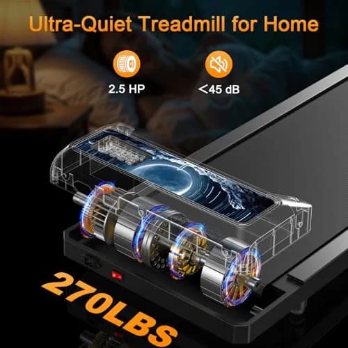 HOELLL Treadmill for Home Small with 0%-8% Incline & APP Sync | Compact Under Desk Walking Treadmill with Handle Bar, Remote & LED Display, 2.5HP thumbnail 5