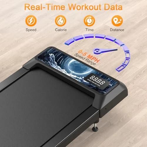 HOELLL Treadmill for Home Small with 0%-8% Incline & APP Sync | Compact Under Desk Walking Treadmill with Handle Bar, Remote & LED Display, 2.5HP thumbnail 3