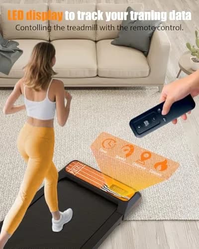 HCOIW Walking Treadmill Pad with Incline 8% | Portable Under Desk Treadmill, 2.5HP, Quiet, 2-in-1, Remote & LED Screen, 270LBS thumbnail 6