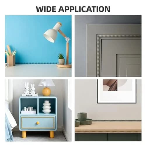 JSIWOTH White Pearl Decorative Trim 3.05m (10ft) | Flexible Peel and Stick Wall Molding for DIY Home Décor thumbnail 6