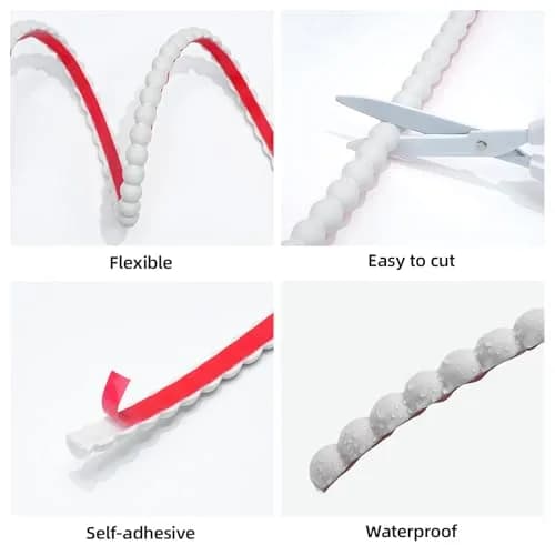 JSIWOTH White Pearl Decorative Trim 3.05m (10ft) | Flexible Peel and Stick Wall Molding for DIY Home Décor thumbnail 7