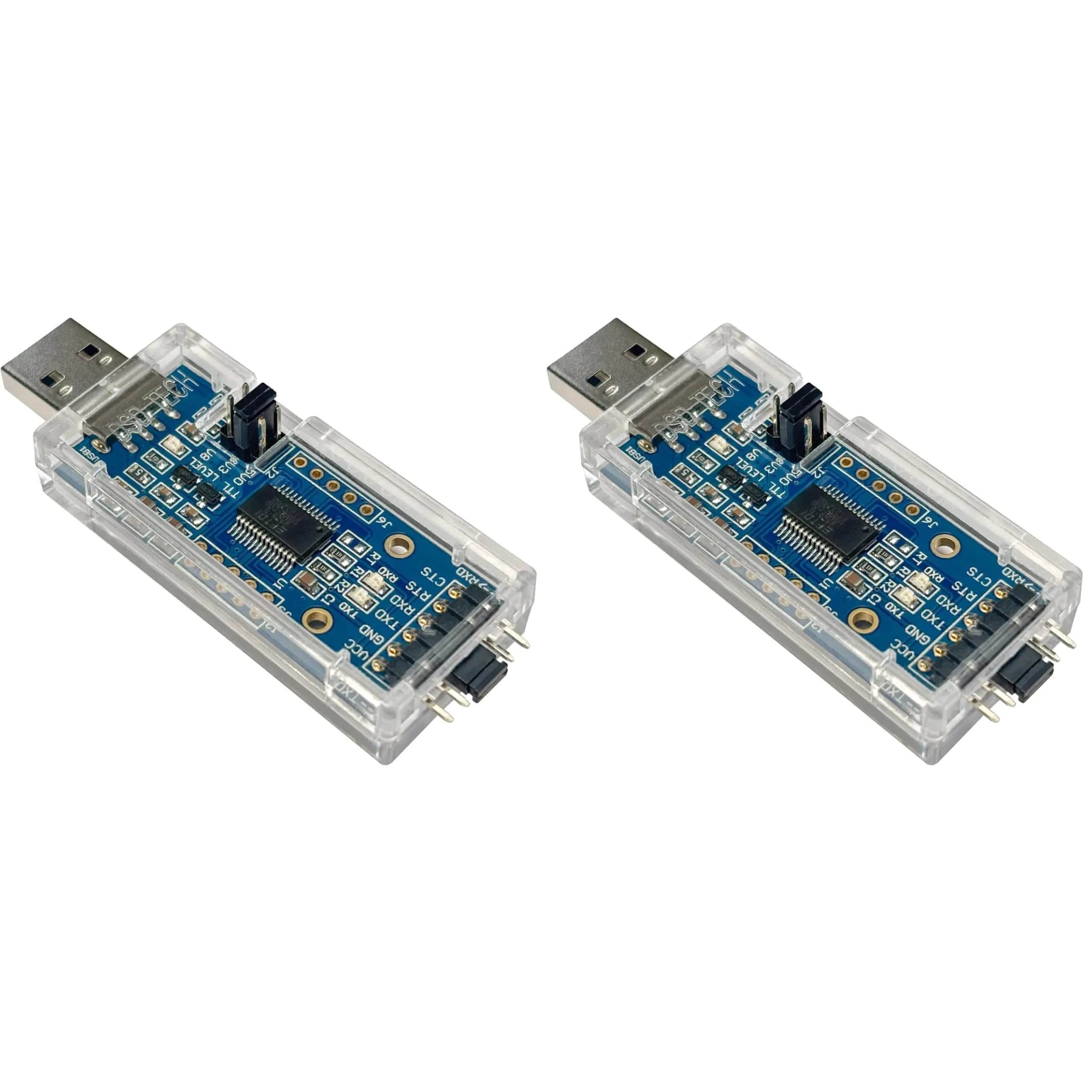 DSD TECH SH-U09C2 USB to TTL Adapter with FTDI FT232RL IC & Protective Case (Pack of 2) | Debugging & Programming Tool