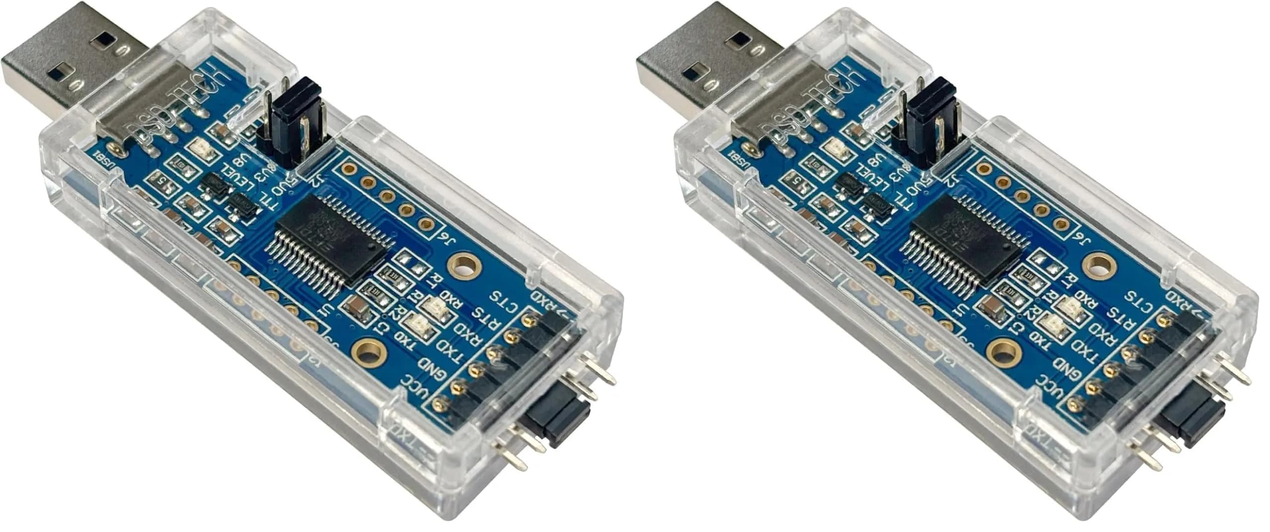 DSD TECH SH-U09C2 USB to TTL Adapter with FTDI FT232RL IC & Protective Case (Pack of 2) | Debugging & Programming Tool