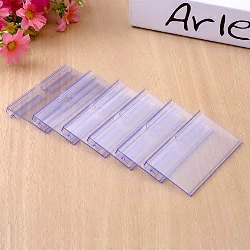 mollensiuer Clear Label Holder 200 Count | Retail Price Tag Holder for Shelves thumbnail 3