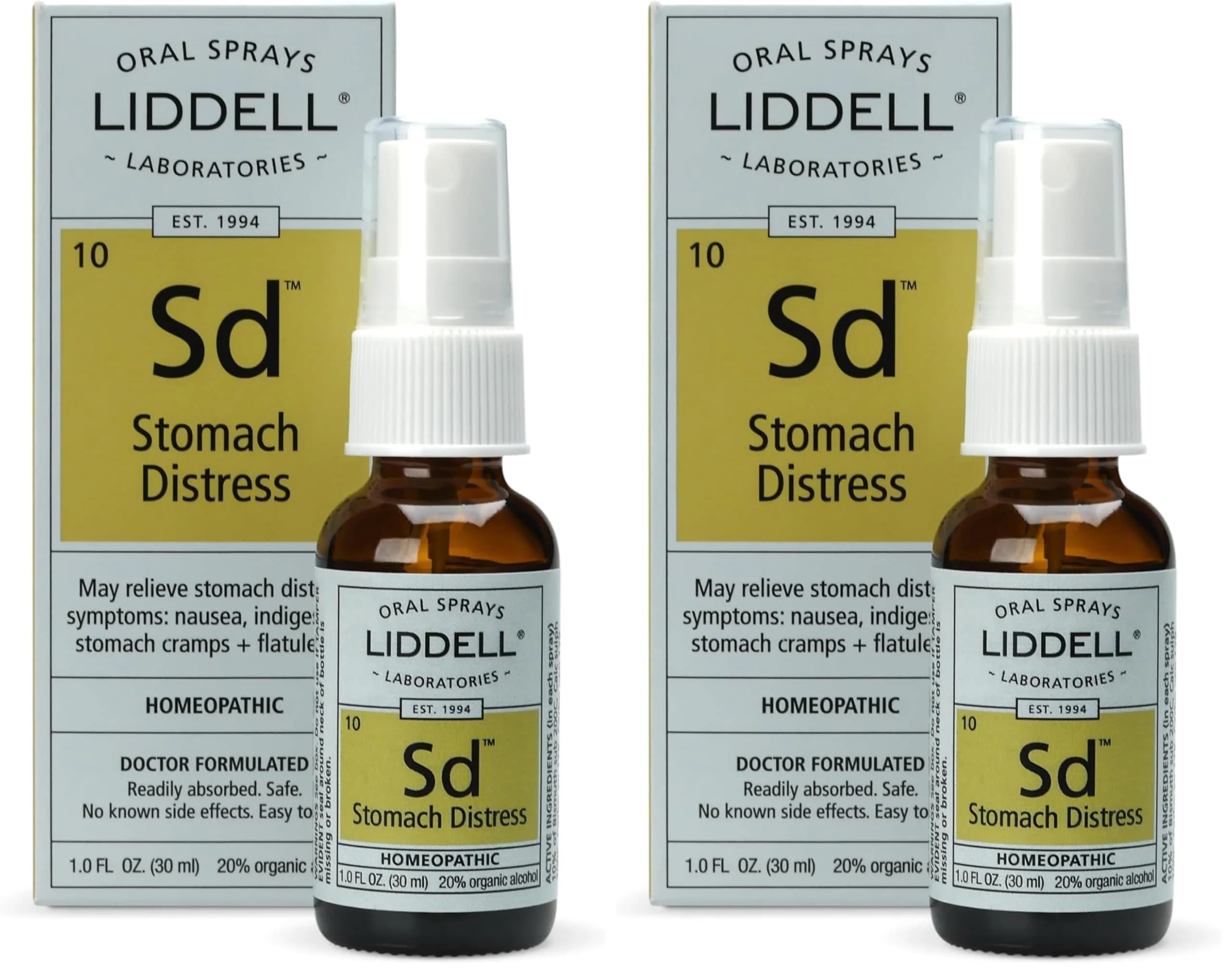 Liddell Homeopathic Stomach Distress 1 Oz Pack of 2 | Natural Relief for Nausea & Indigestion — 1.0 Ounce