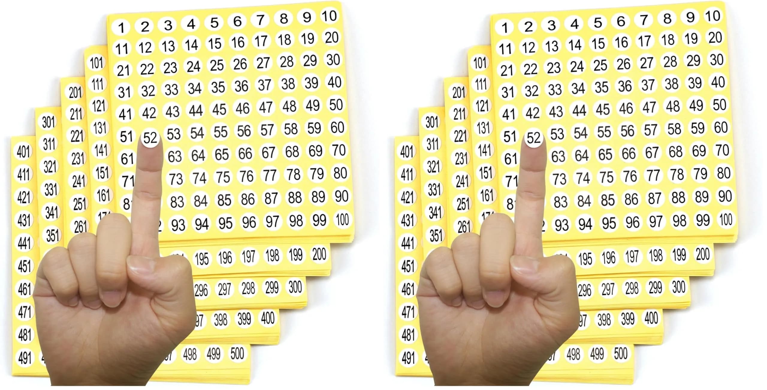 IFAMIO Number Stickers 1-500 | 7500 Self-Adhesive Small Round Labels for Organizing — Yellow