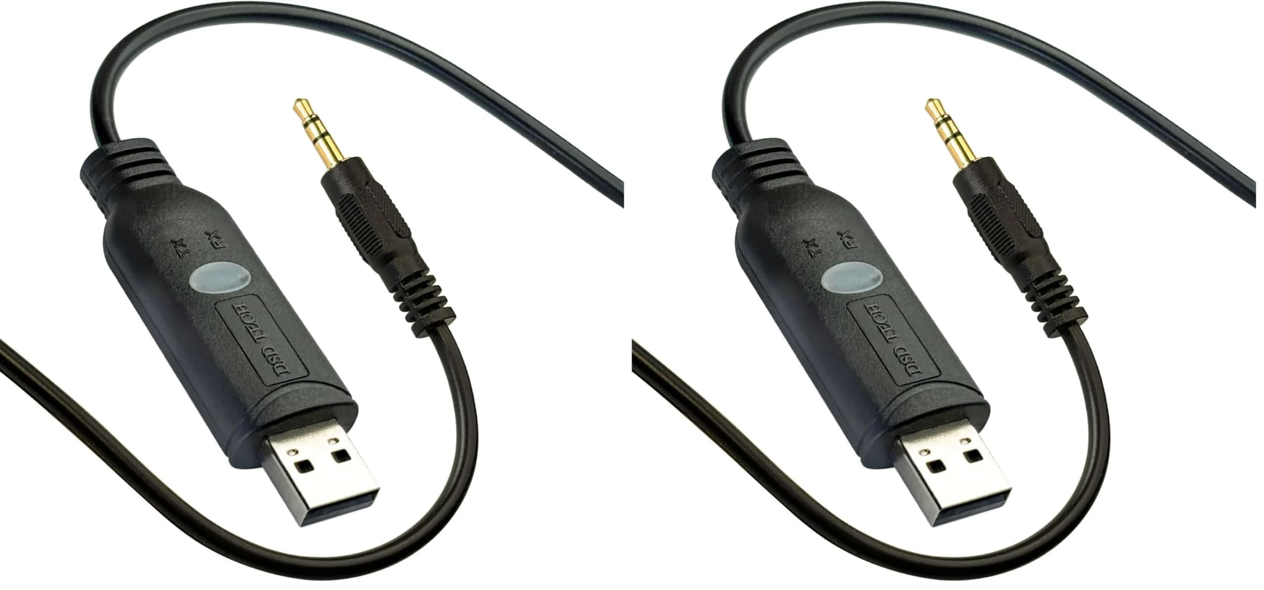DSD TECH SH-U35B USB RS232 to 3.5mm Serial Cable 1.83m (6ft) Pack of 2 | FTDI FT232RL Chip for Stable Data Transmission — Black