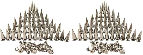 PARAOR Silver 50pcs Cone Spikes Screw Back Studs 10mm X 25mm | DIY Craft Punk Rivets thumbnail 1