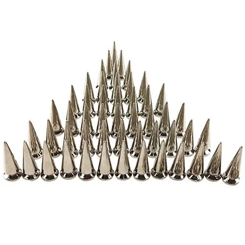 PARAOR Silver 50pcs Cone Spikes Screw Back Studs 10mm X 25mm | DIY Craft Punk Rivets thumbnail 2
