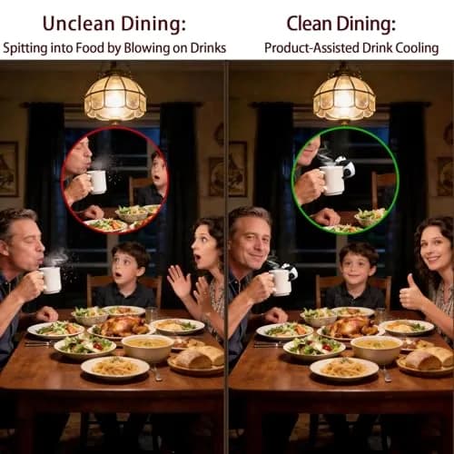 DIMIND Panda Mini Food Cooling Fan USB Rechargeable Portable 6cm (2.36in) Clip-On | Fast Coffee Cooler for Desk & Kitchen thumbnail 5