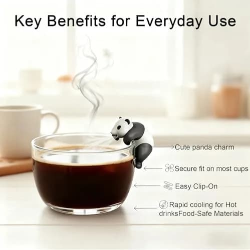 DIMIND Panda Mini Food Cooling Fan USB Rechargeable Portable 6cm (2.36in) Clip-On | Fast Coffee Cooler for Desk & Kitchen thumbnail 2
