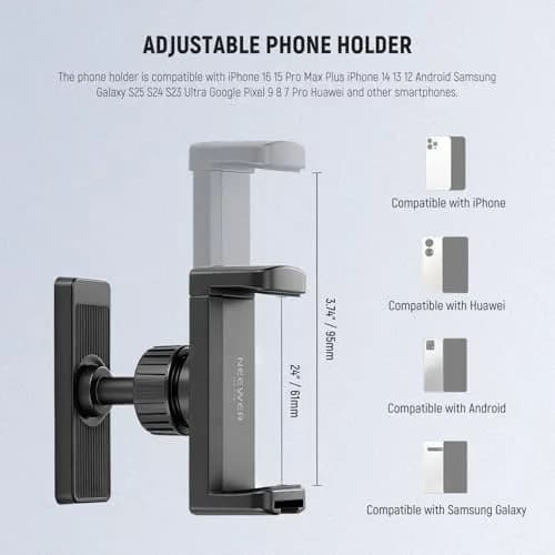 NEEWER Magnetic Phone Holder Mount Stand with 360° Rotation & Desktop Stand, Black | Secure Gym & Home Use thumbnail 5
