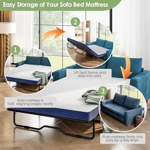 Wellynap 4 Inch Gel Memory Foam Sofa Mattress Full Size 72 x 53 Inches | Support & Comfort thumbnail 5