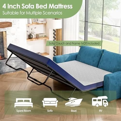 Wellynap 4 Inch Gel Memory Foam Sofa Mattress Full Size 72 x 53 Inches | Support & Comfort thumbnail 7